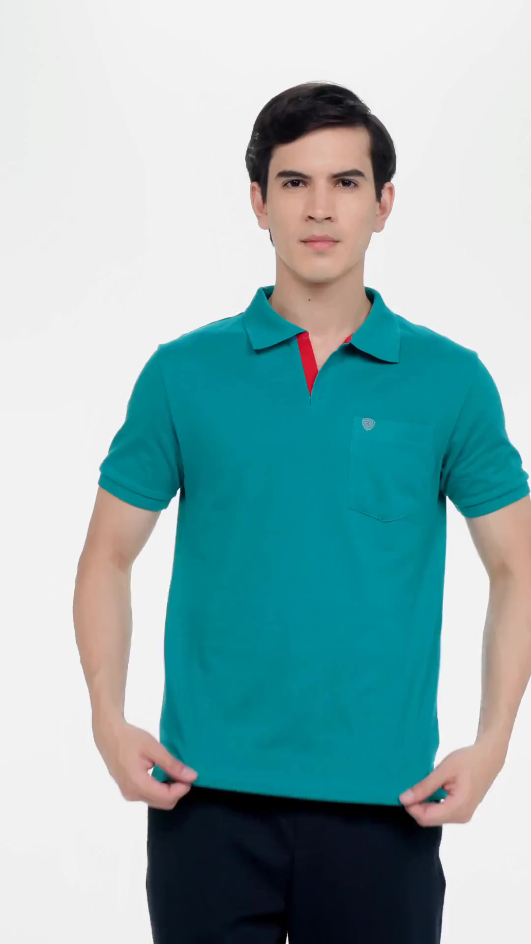 Lux Cozi Men's Regular Fit Polo Neck Half Sleeve Solid Casual T